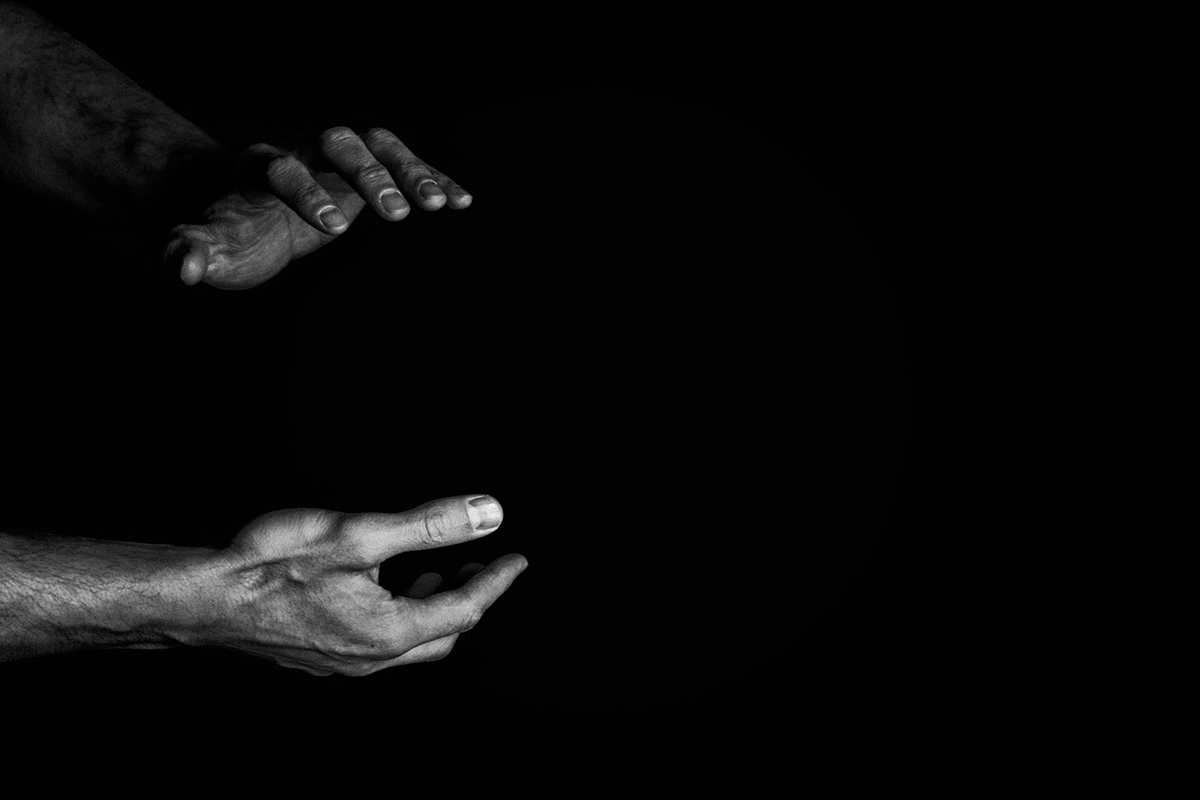 hands tai chi energy martial art black & white
