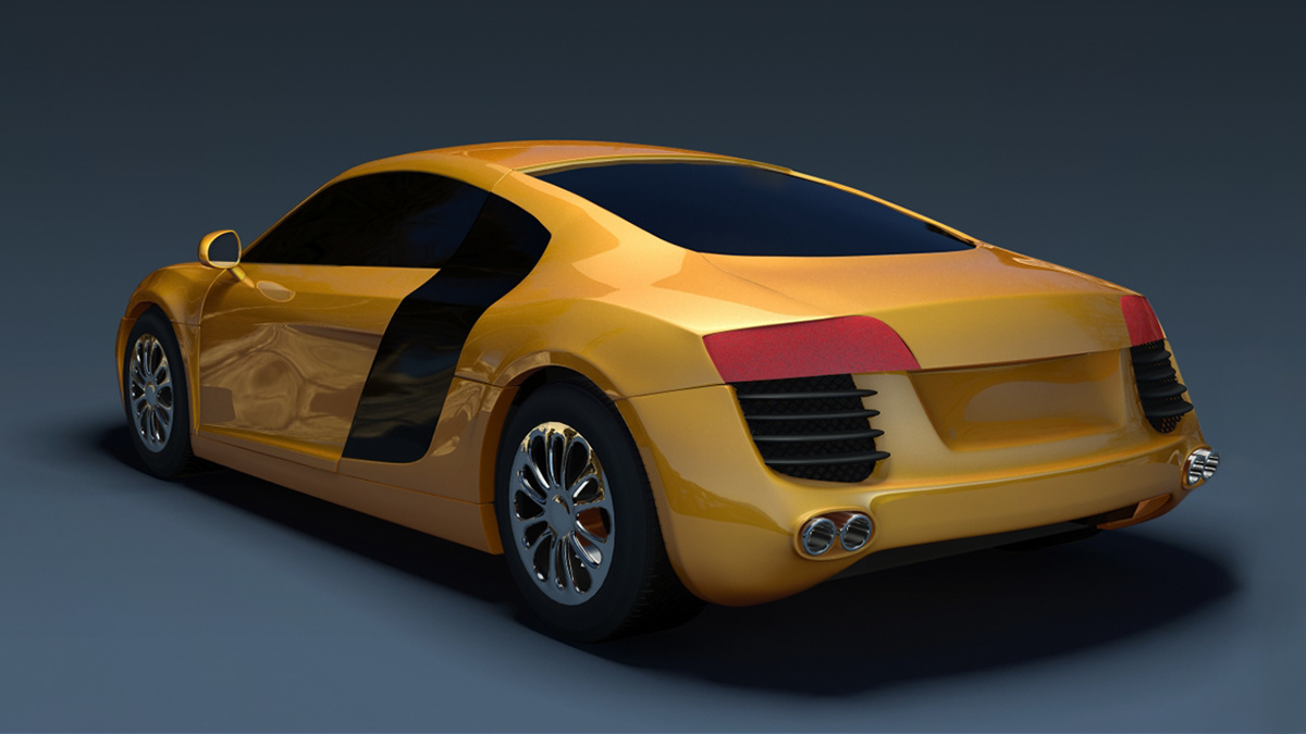 3D  modelling  texturing  render  Rendering  automotive Audi R8 car  3d model  wireframe   alpha  occlusion