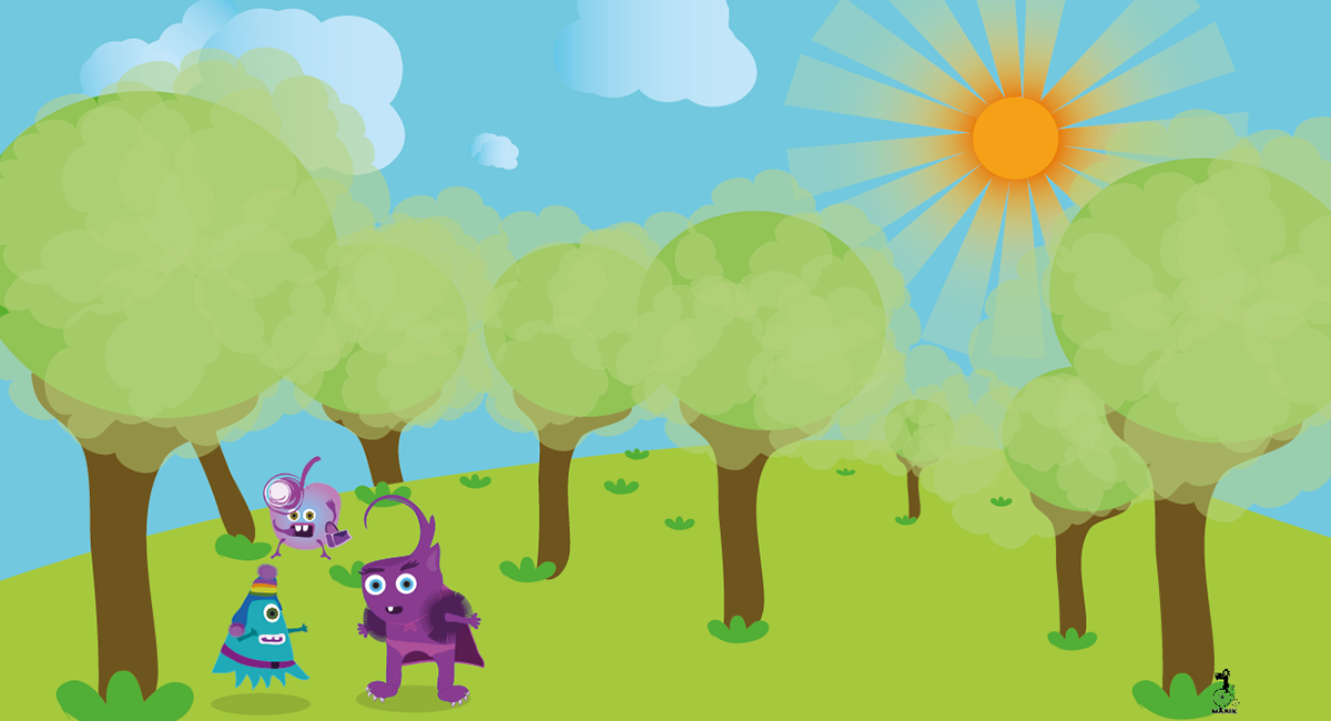 happy monsters  children  illustration for children  game design  Interactive Storytelling  marik illustrates