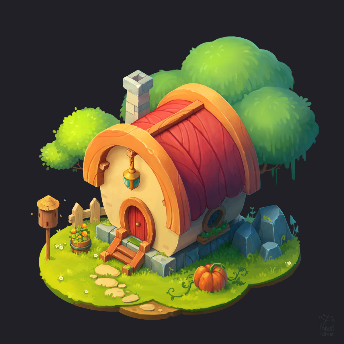 2D Asset casual game house Isometric prop Game Art game design  game prop props