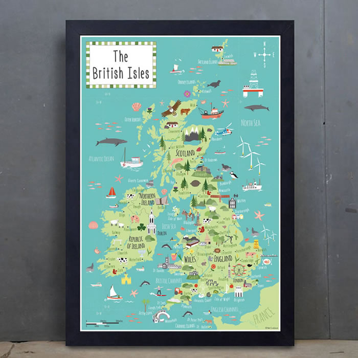 Vijftig Of later Hou op Illustrated A2 map of British Isles/UK on Behance