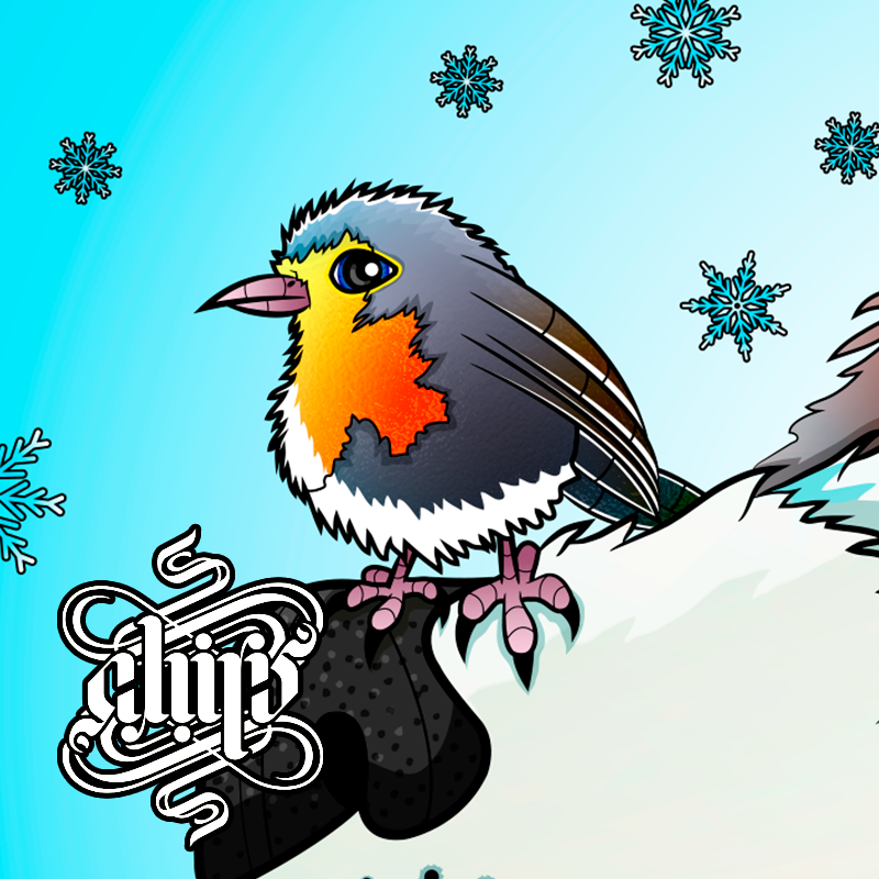 Chirisart invierno winter vector creandoconeacom wacom Illustrator gypsy owl snow