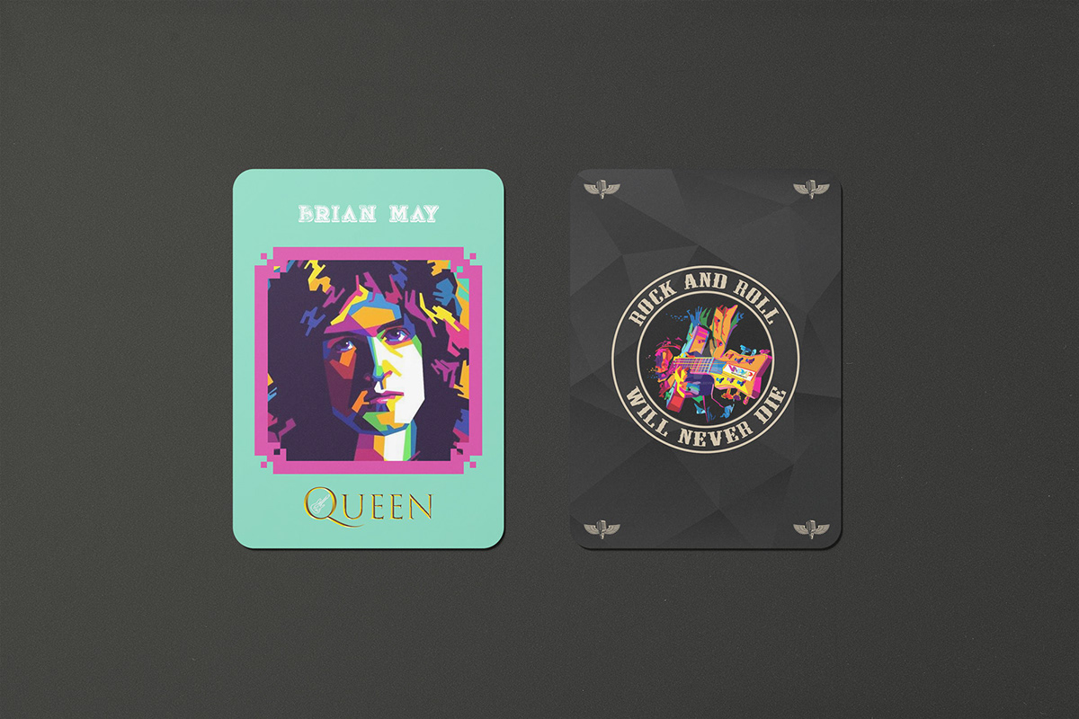 design adobe illustrator cards card design Playing Cards InDesign Rock And Roll typography   rock band