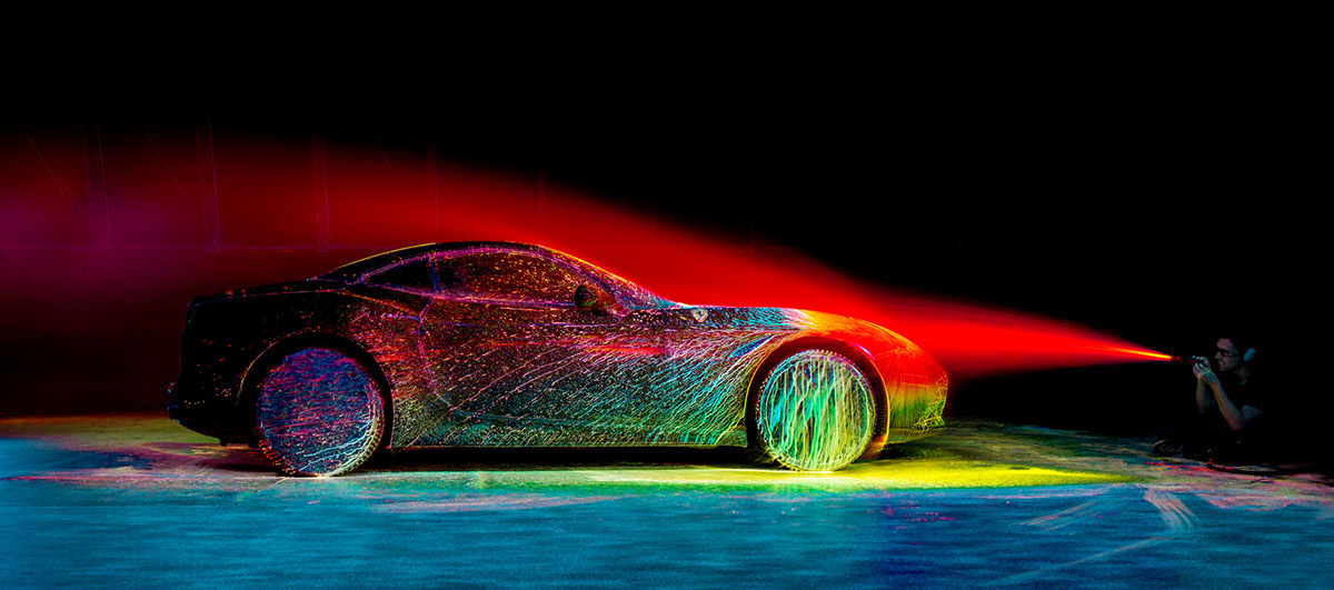 FERRARI art colorful speed wind wind tunnel car paint in motion High Speed