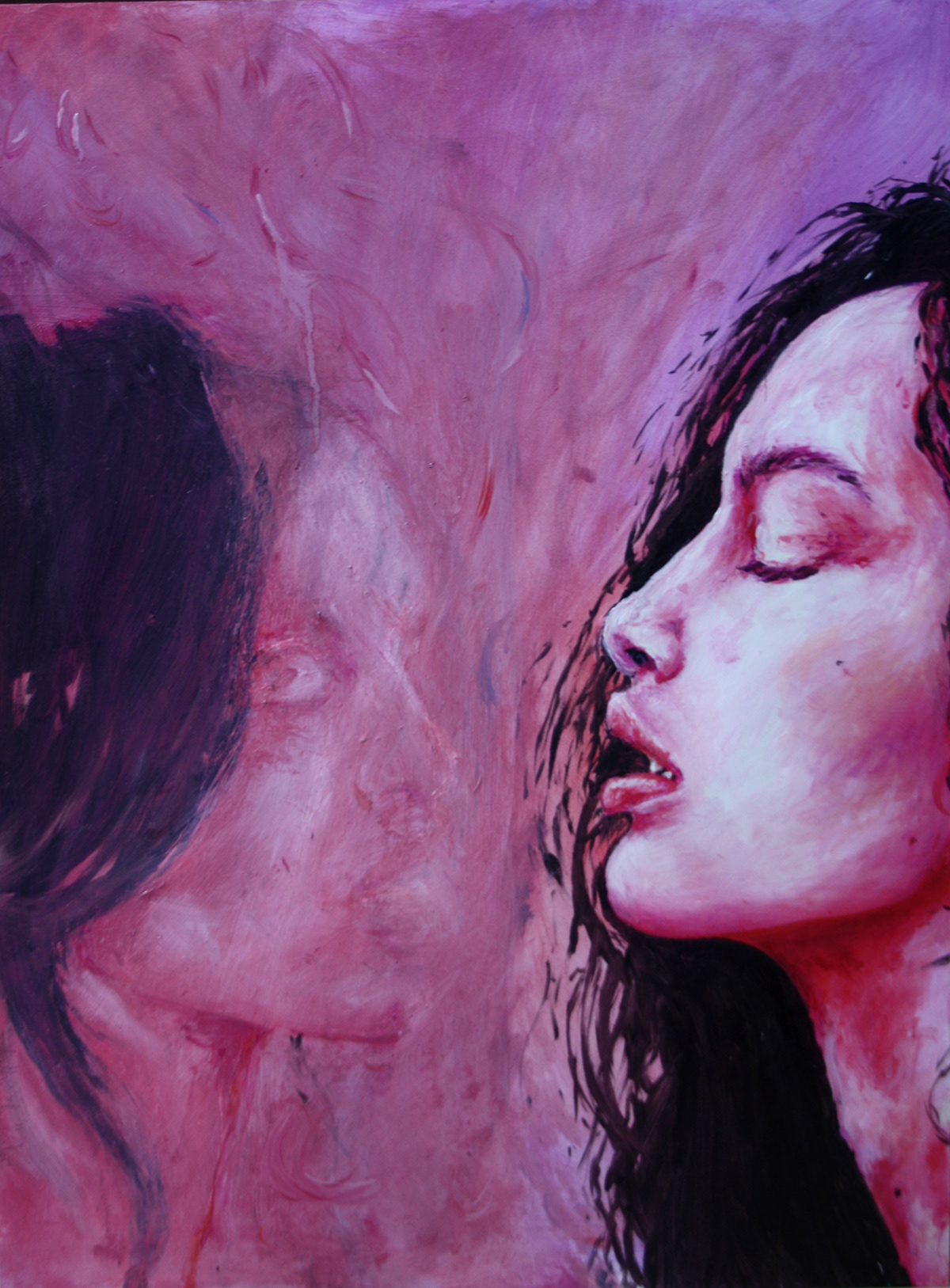 oil on board Oil Painting portrait luma grothe model study pink Realism