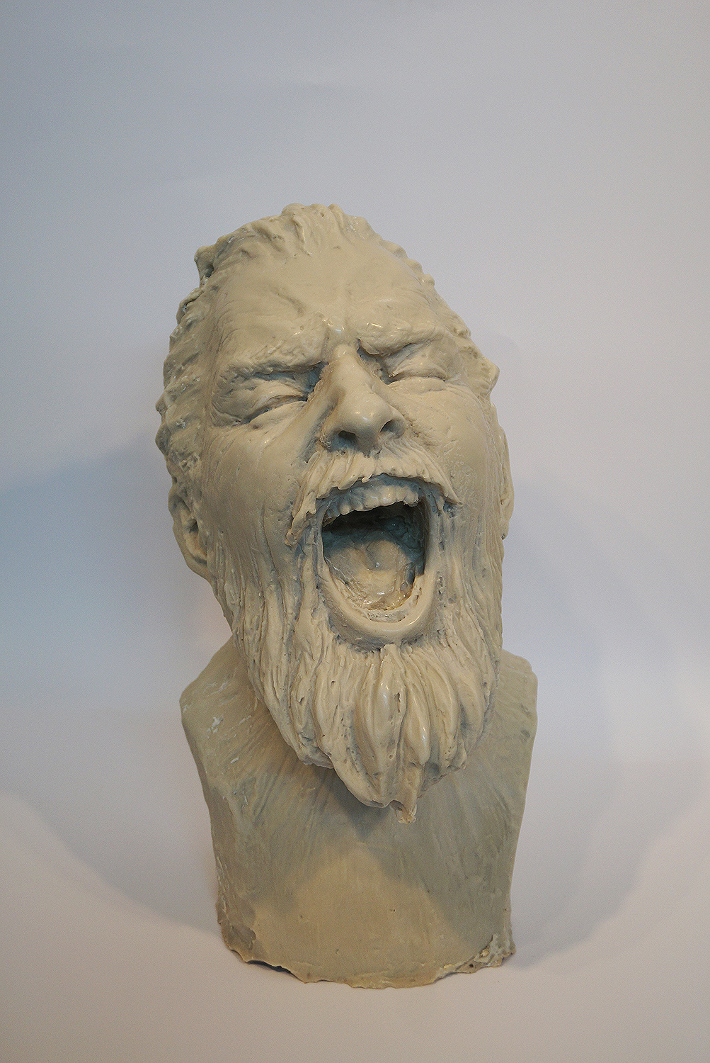 fine art sculpting  sculpture figurative portrait scream screaming man resin Polyester