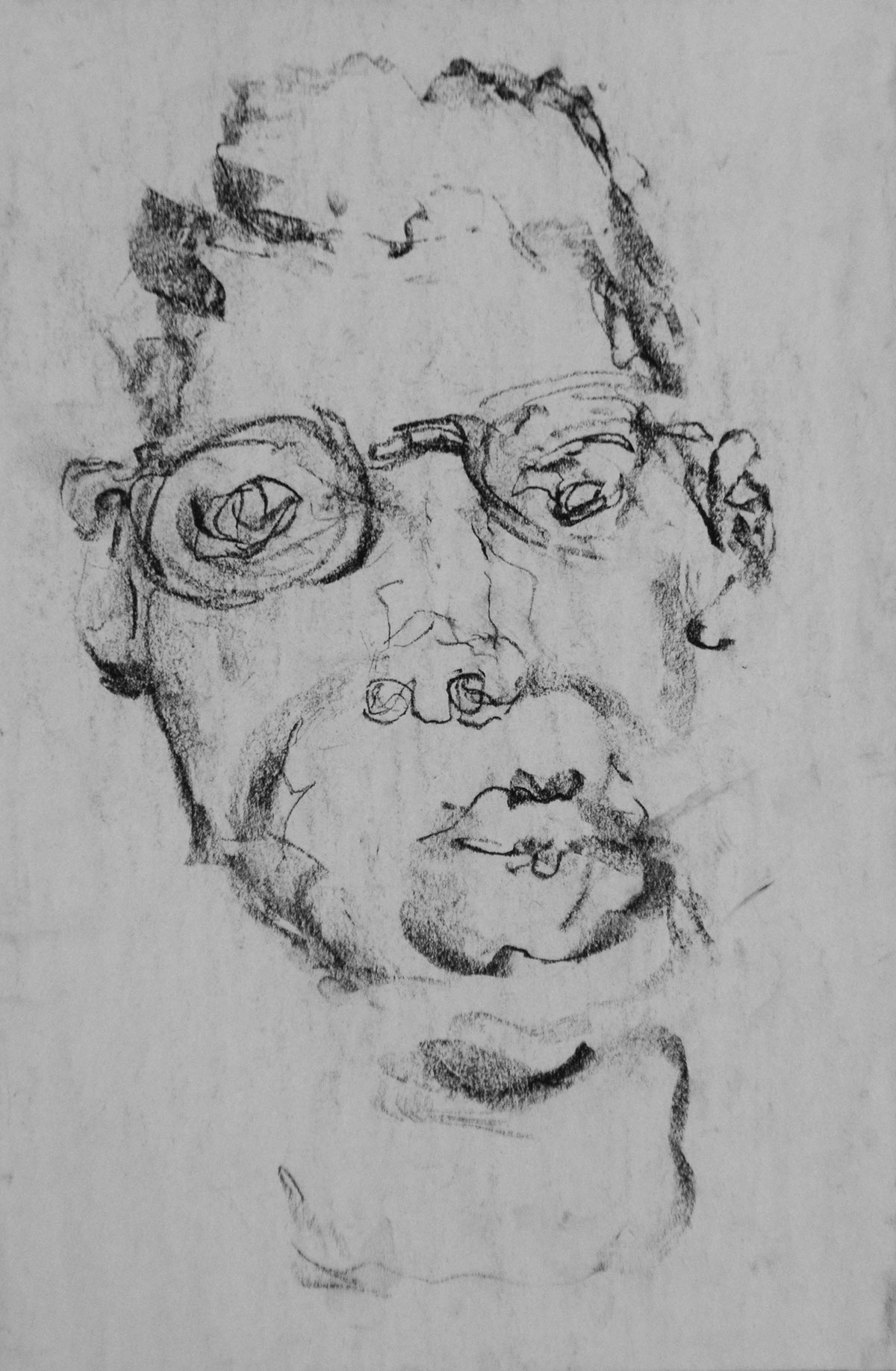 self portrait Charcaol newsprint