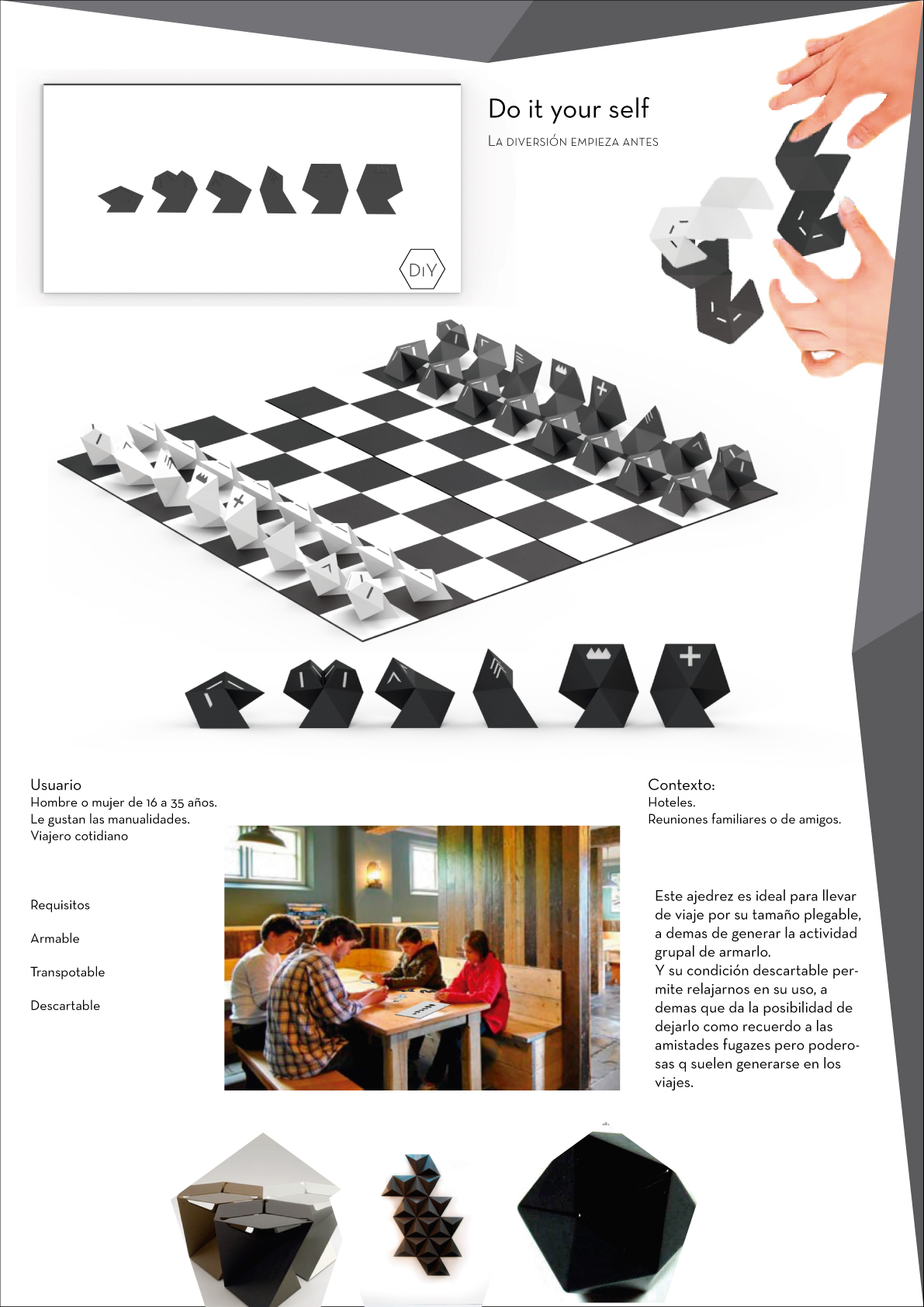chess paper DIY Ajedrez origami  poly