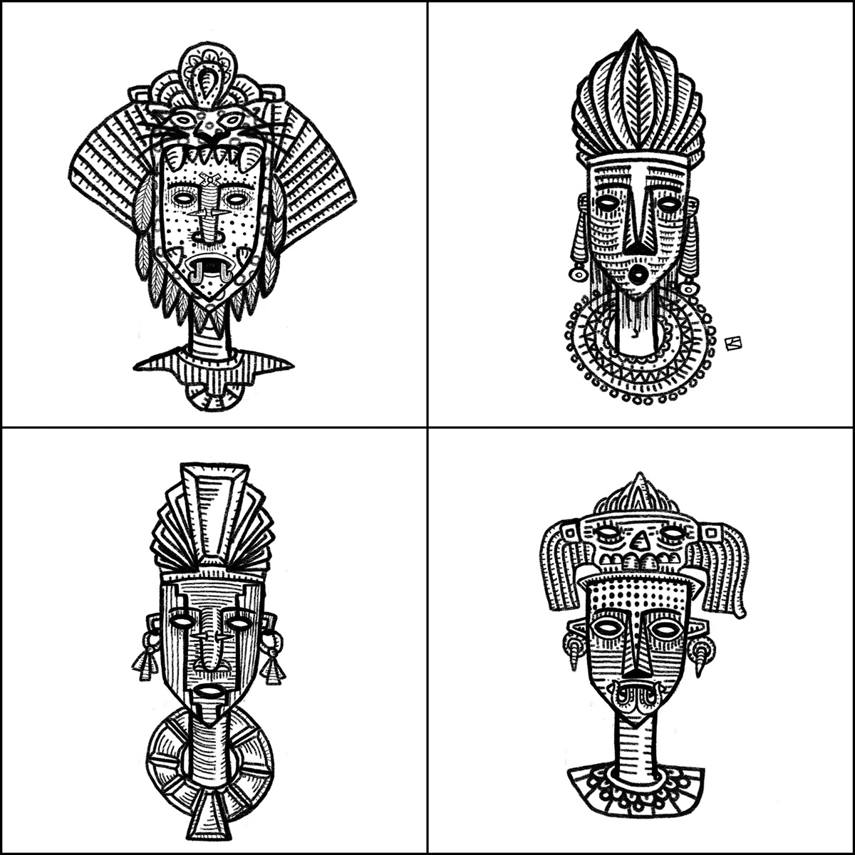 designrf gods Maya ILLUSTRATION  mask Maskara