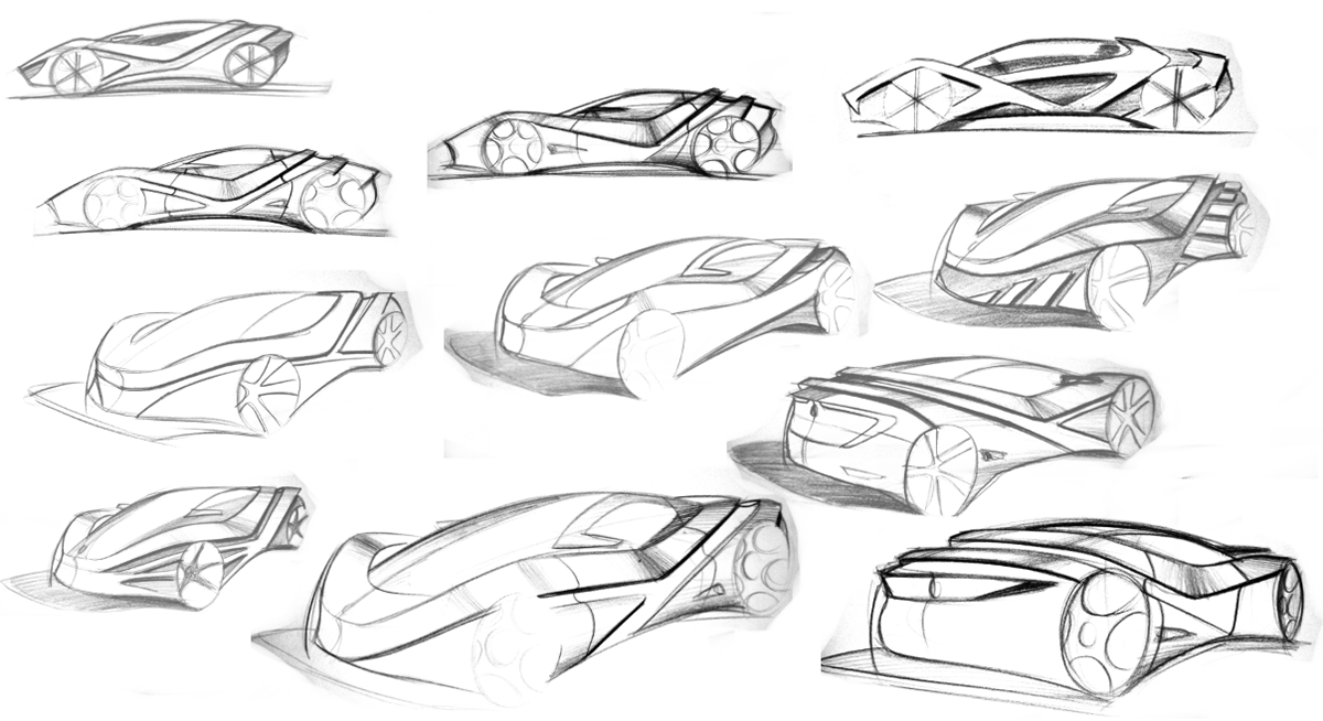 car design Design Project 1000 Miglia Sportscar concept car Transportation Design race cars Clay Model Alias Model IED Turin