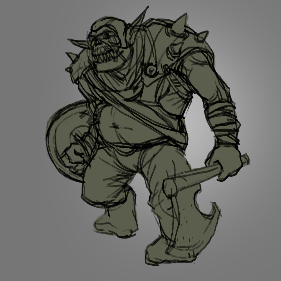 orc  marauder  fantasy  Illustration  character  monster  filip kuźniarz