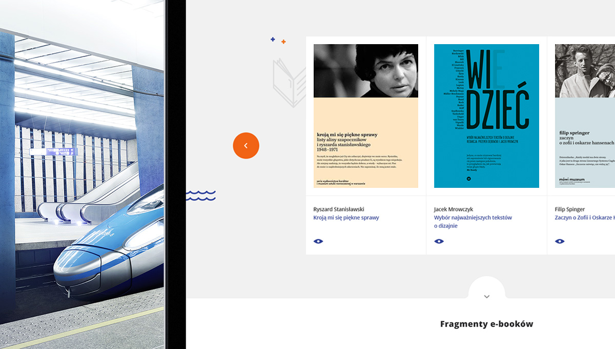 Web blue train book Reading icons vector onepage design long Transport orange White poland