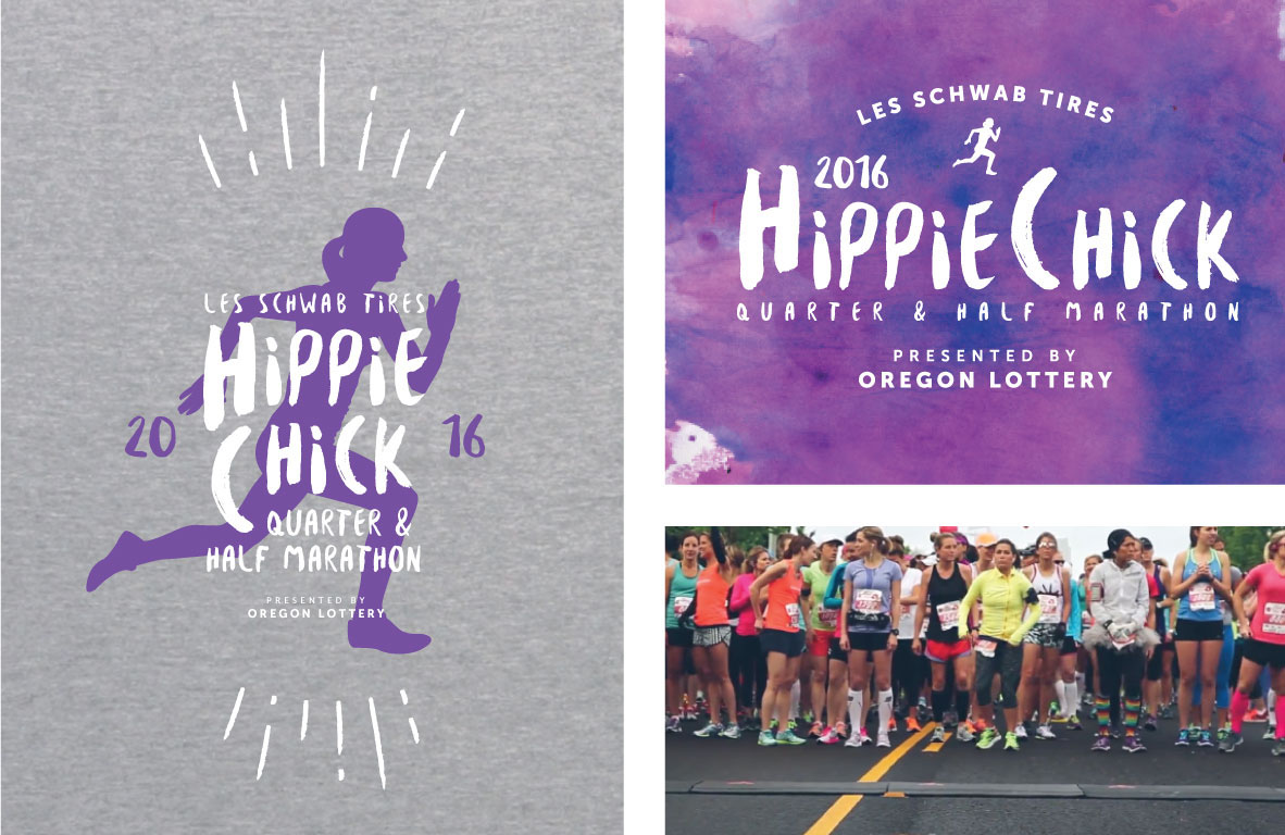 hippiechick hippie girl woman running run walk Portland halfmarathon running event