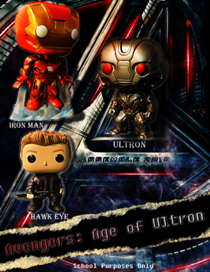 iron man ultron hawk eye avenger School Project Avengers poster