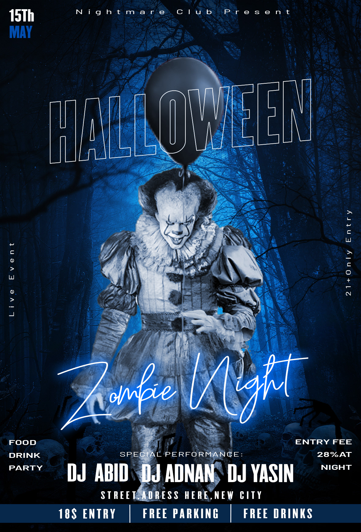 Poster Design social media poster media banner design Instagram Post ads Halloween party GHOST Graphics party flyer party poster