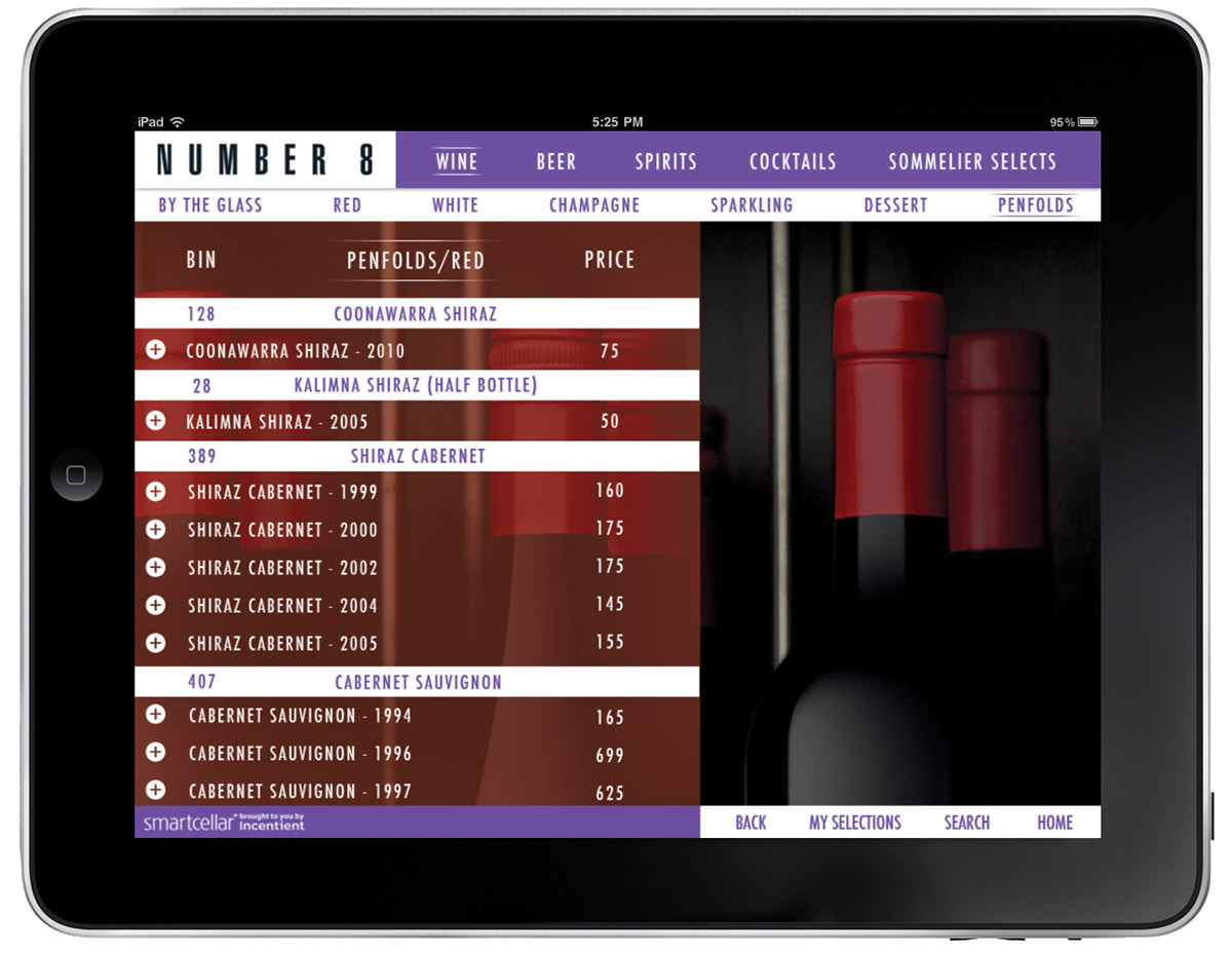 Australia AU southbank Melbourne iPad app Smartcellar Incentient application wine cocktails beer Spirits