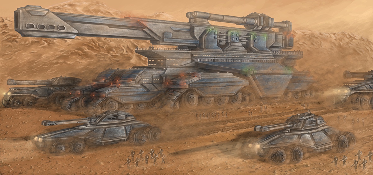 Sunean desert science fiction Tank