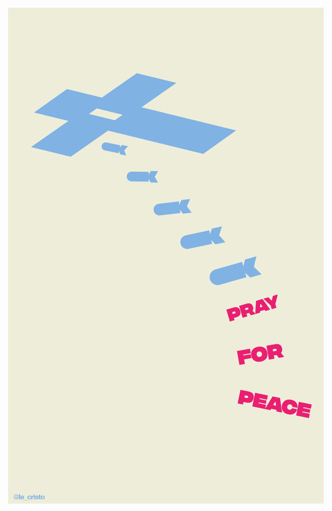 religious symbol attacking with bombs and prayers