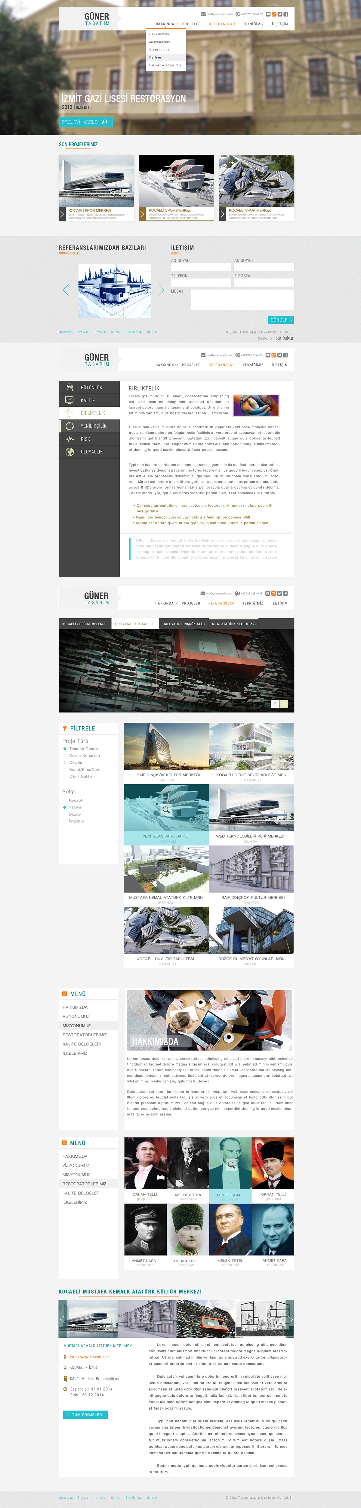 web site güner güner tasarım web site design Design work photoshop design photoshop web site turkish site
