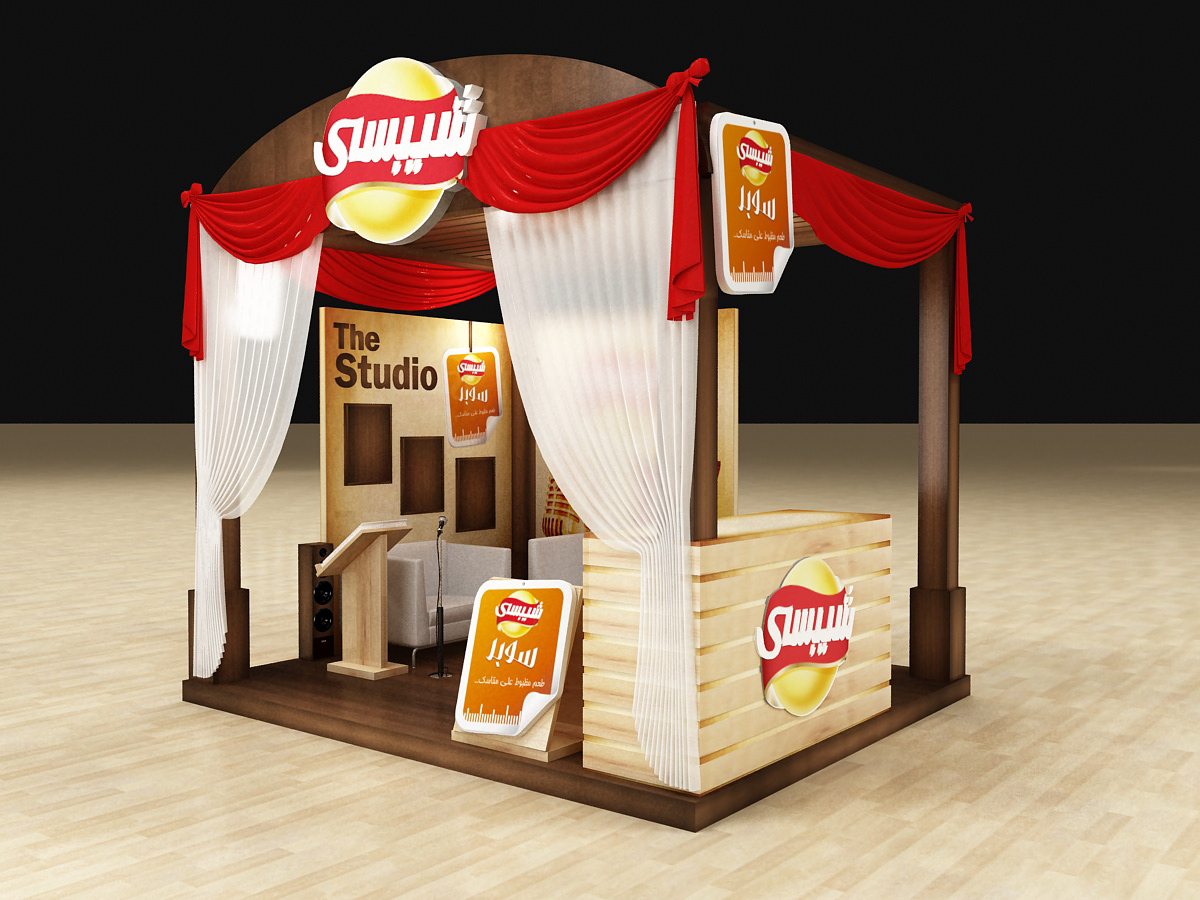 Display booth Exhibition  Stand chipsy activition new design bedroom Interior logo