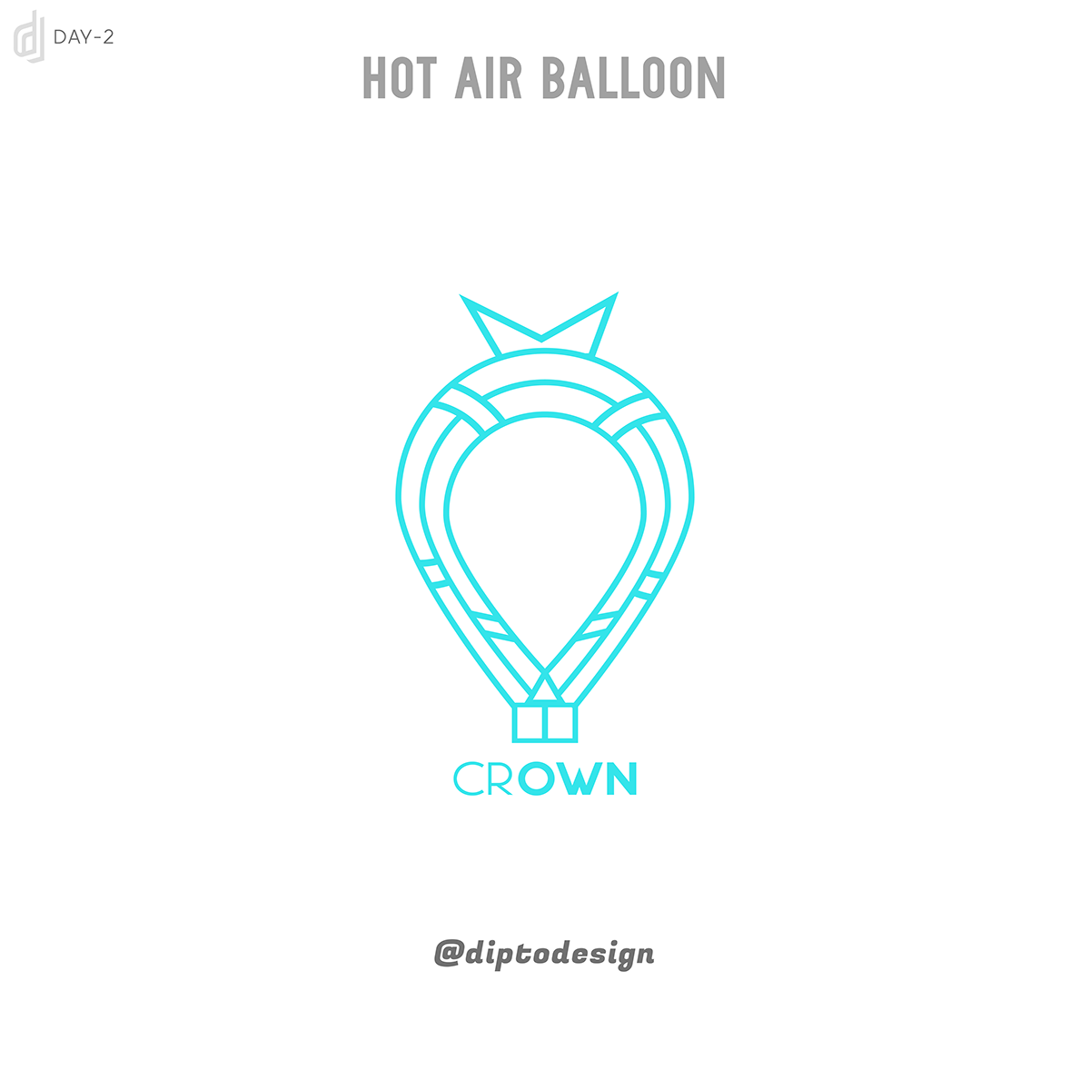 Crown hot air balloon logo on daily logo challenge