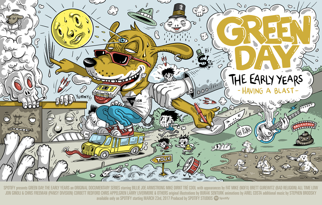 Landmark green day series spotify music ILLUSTRATION  eerly years burak şentürk Documentary  animation 