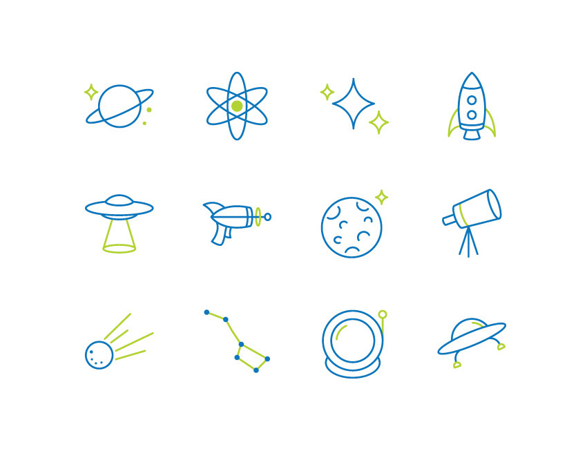 Space  cosmic icons icon set nasa