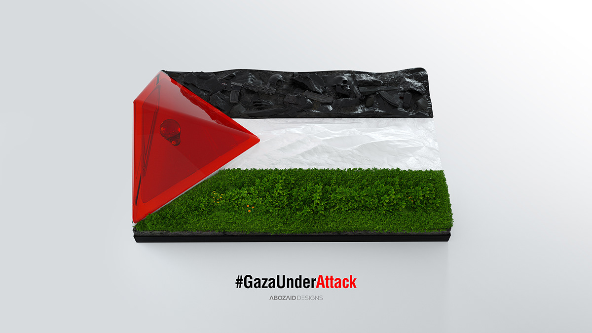 3D Abozaid aqsa c4d flag gaza modeling octane palestine save Sheikh Jarrah
