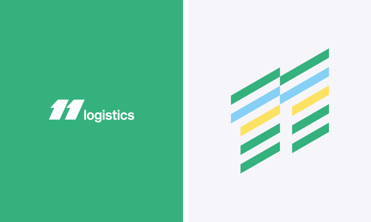 brand logo green yellow blue Transport logistic germany Necon identity