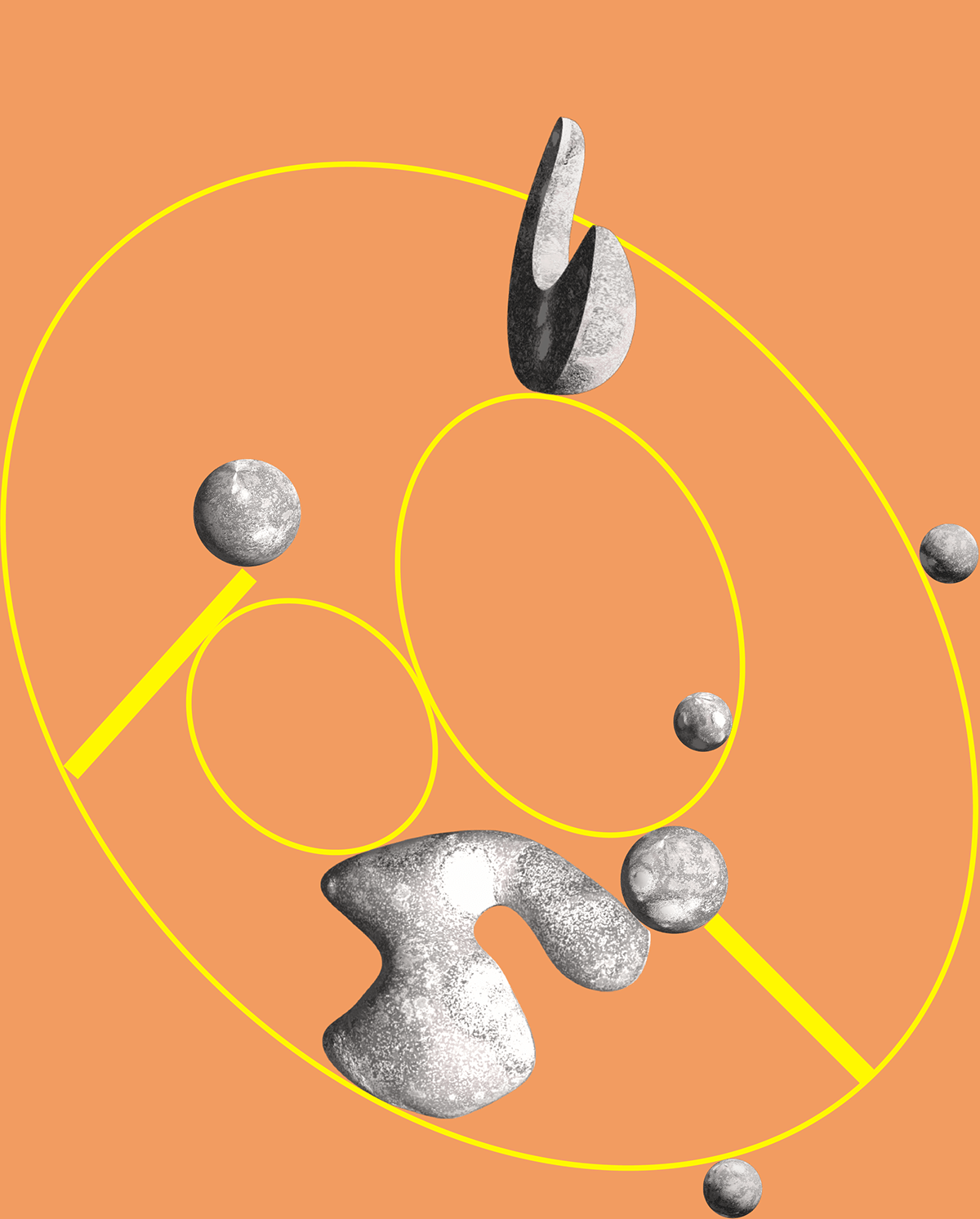 balance grey ILLUSTRATION  illustrator 3d land lines rocks stone vectors yellow