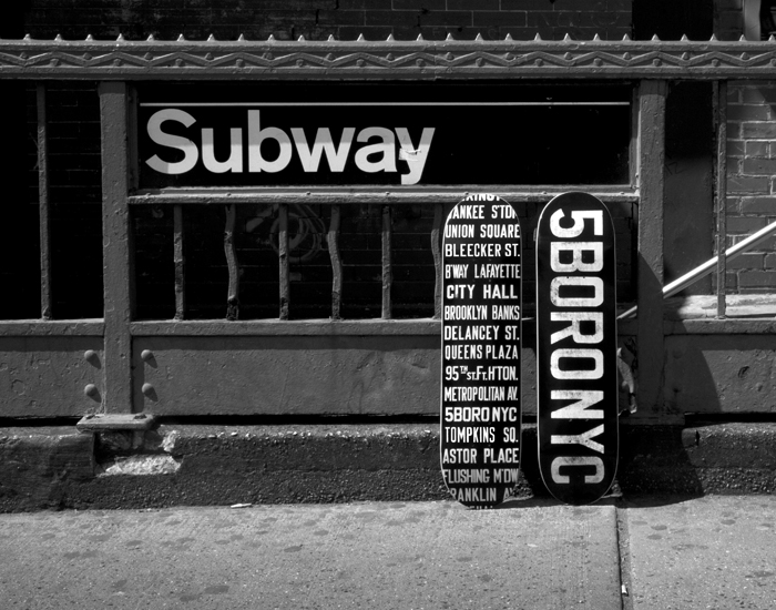 type skateboarding subway nyc sign Signage