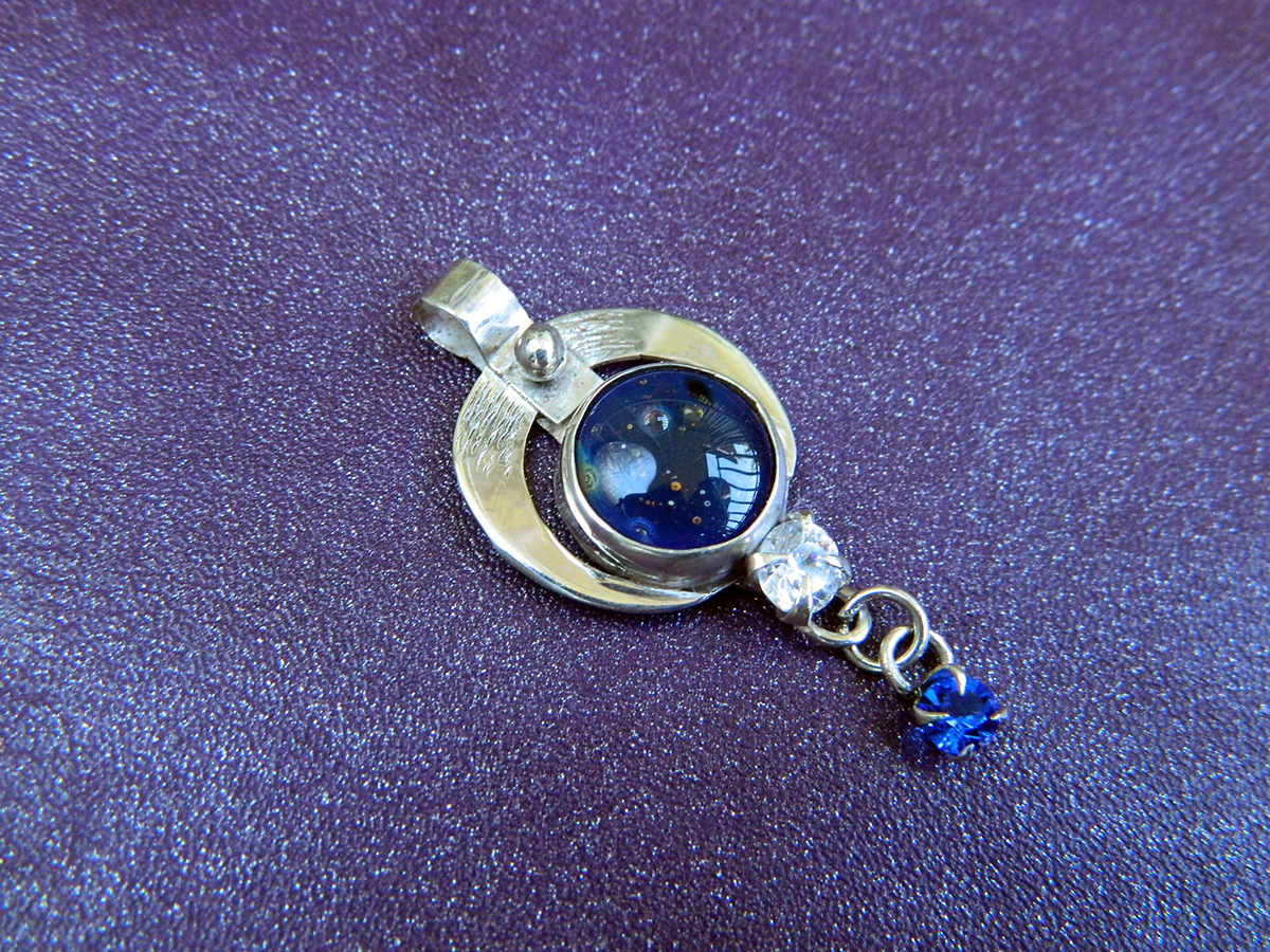 plata vidrio pyrex sterling silver ring pendant