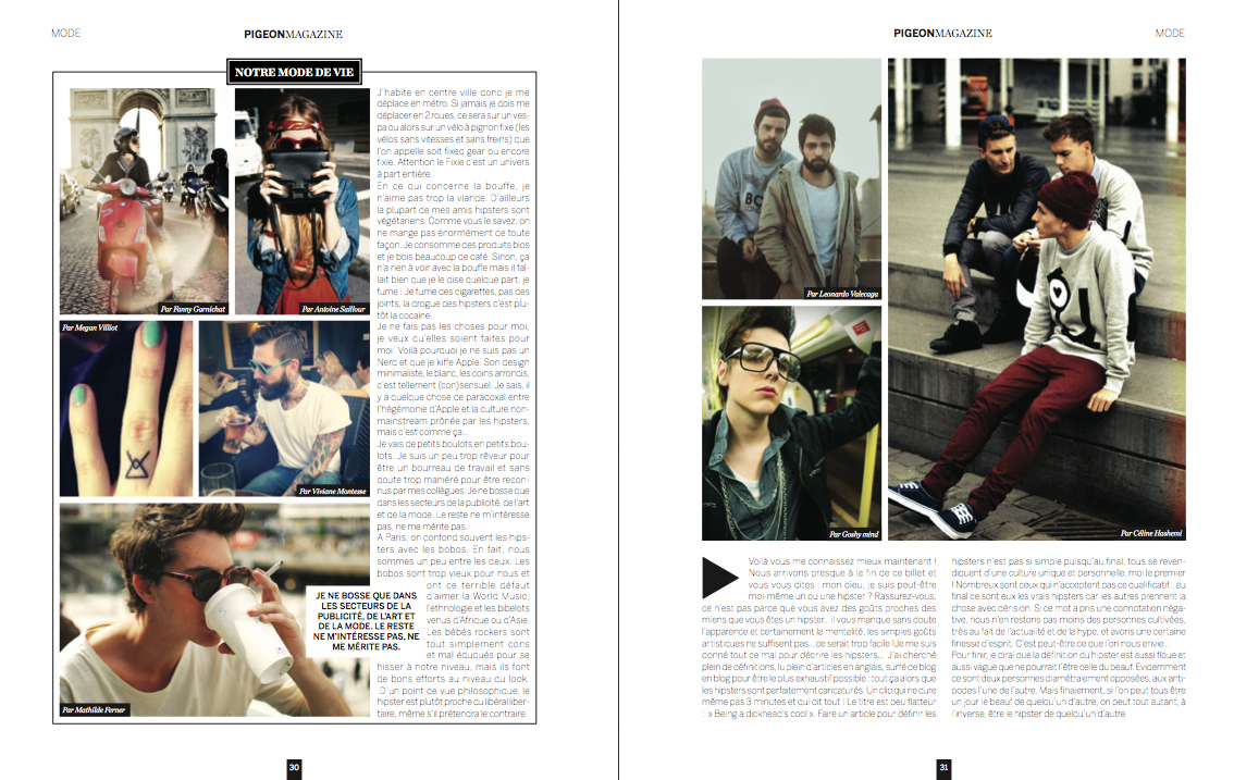 pigeon magazine Paris editorial design art book minimal Hipster teen teenager branche cover magasine