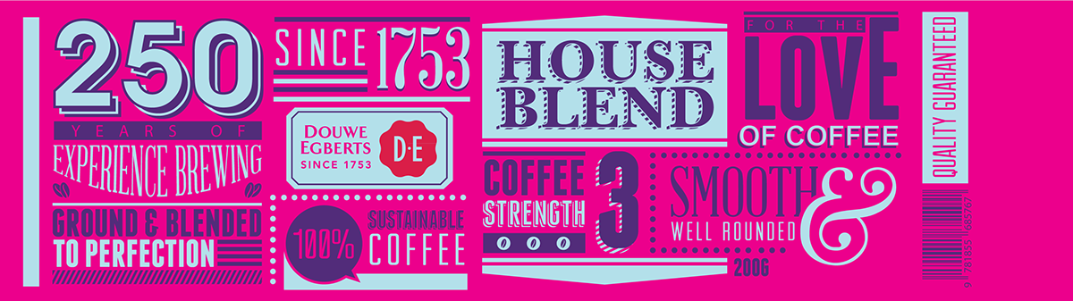 Douwe Egberts Coffee Label  type tin colour