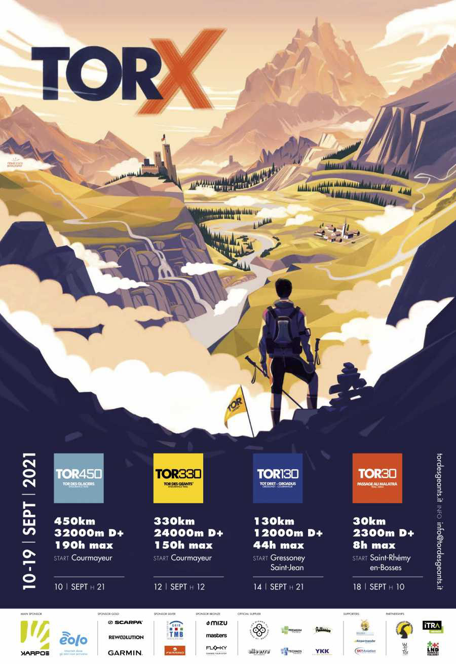 francesco bongiorni illustrazione manifesto poster sport Tor Des Geants Torx trail trail running ultra trail