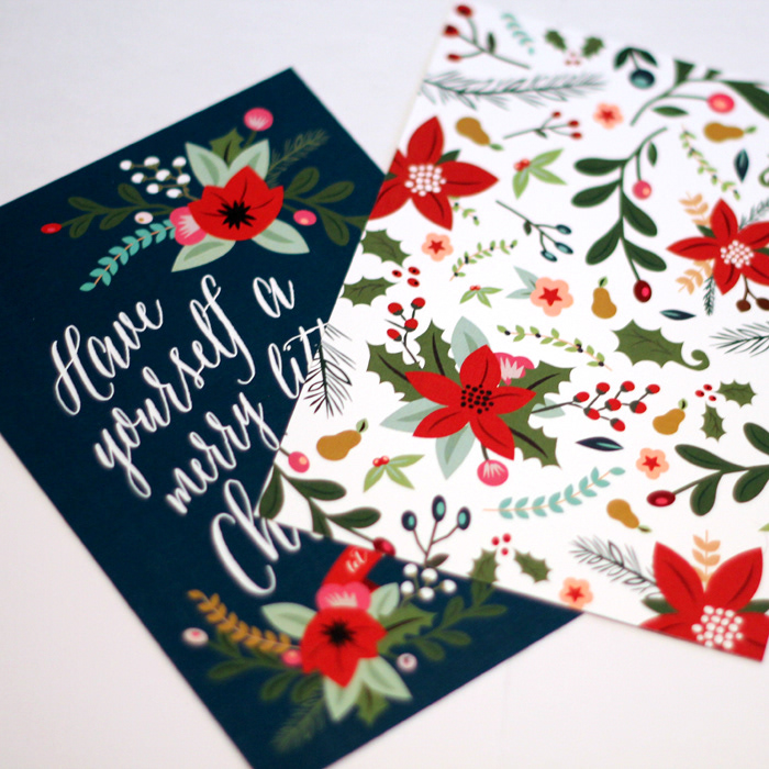 christmas card Stationery envelope design addressing