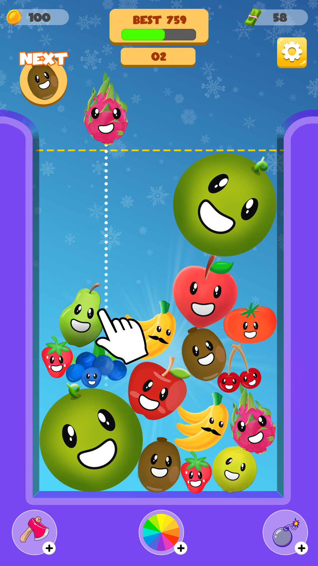 watermelon Fruit Illustration ui ux Games game design  fruit bunch fruit game fuit melon