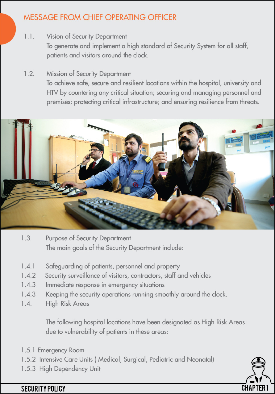 security Policy booklet design designer graphics hospital