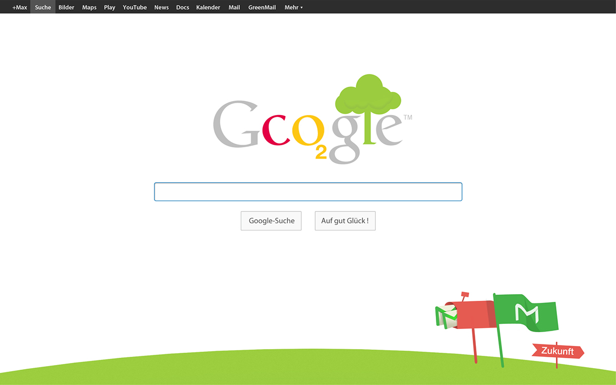 google Email e-mail green GreenMail   Green Mail  environment CO2 future Web