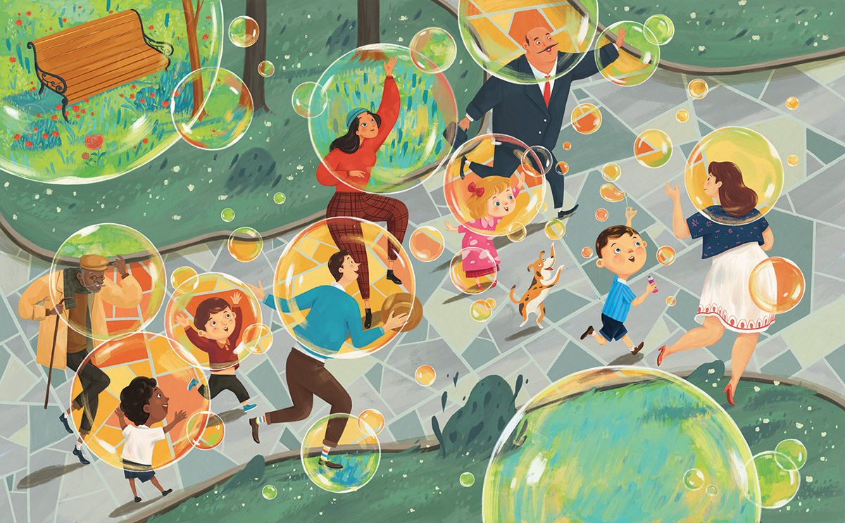 children book ILLUSTRATION  kaa illustration Picture book the magic bubbles