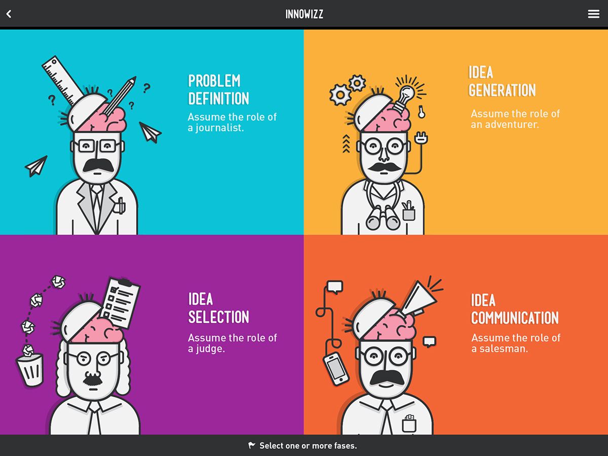 innowizz Brainstorm app iphone iPad tool flat illustrated colorfull