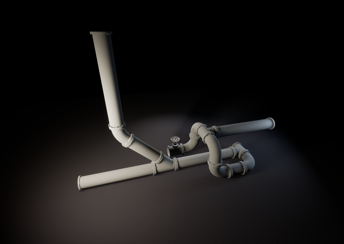 pipes modular 3d modeling blender modeling texturing Substance Painter