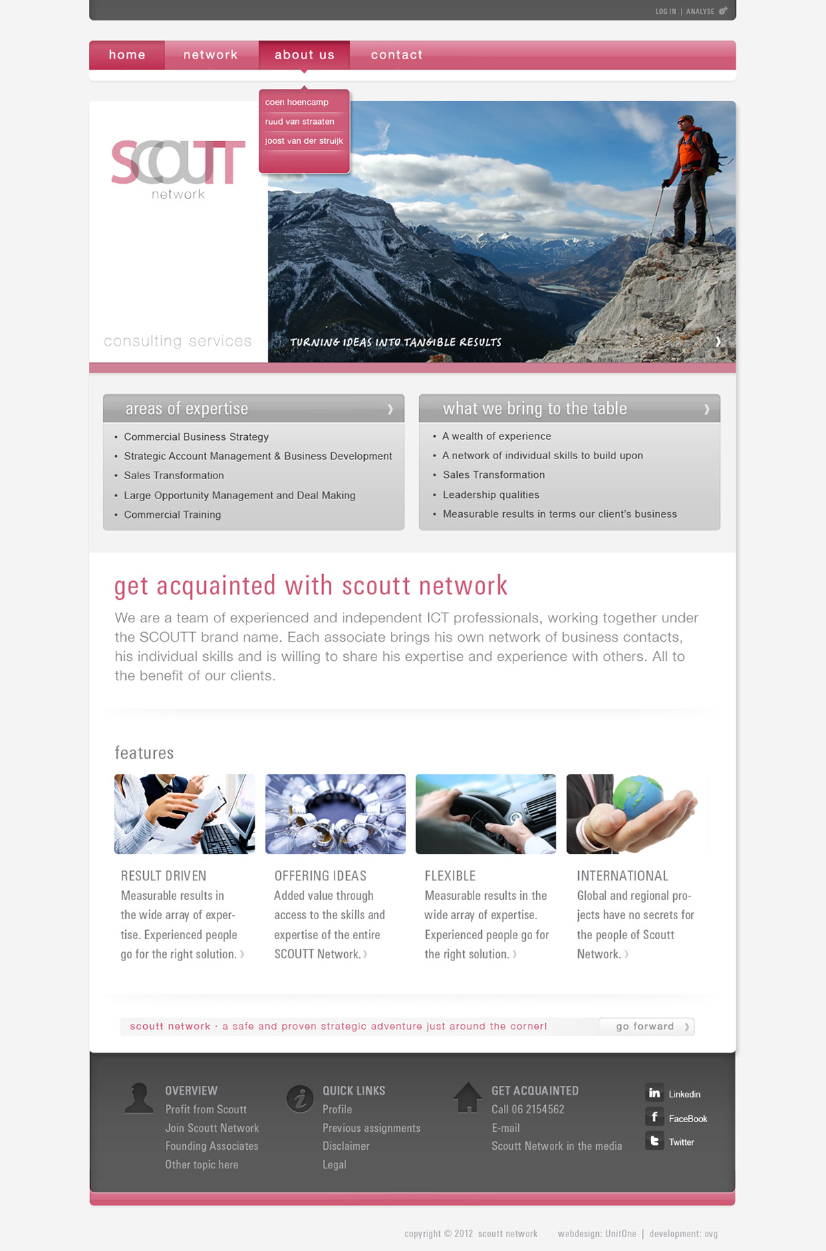 Scoutt  webdesign network UnitOne dutch Webdesign