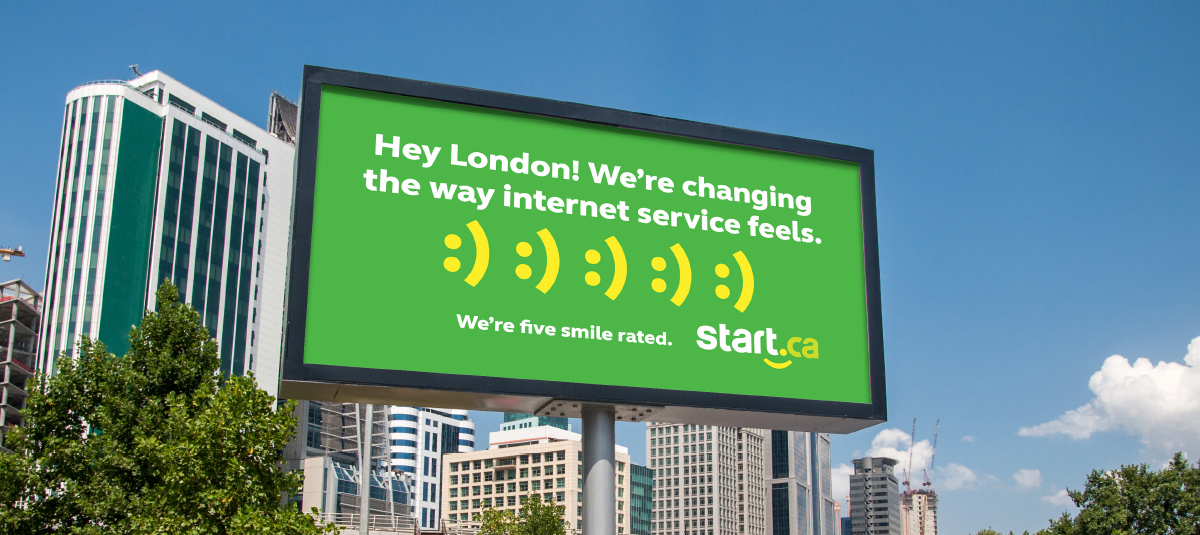 Advertising Branding Marketing Start.ca Internet Wifi Fibre Cheap Smile
