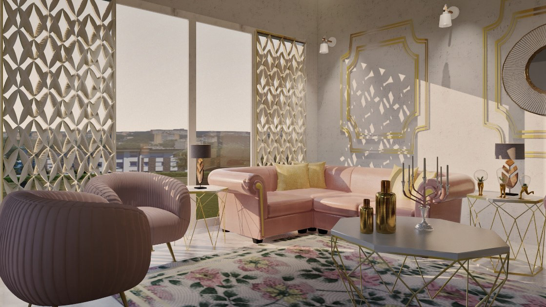 architecture artdecointeriordesign design hollywoodregency Interior living livingroomdesign room vector visualization