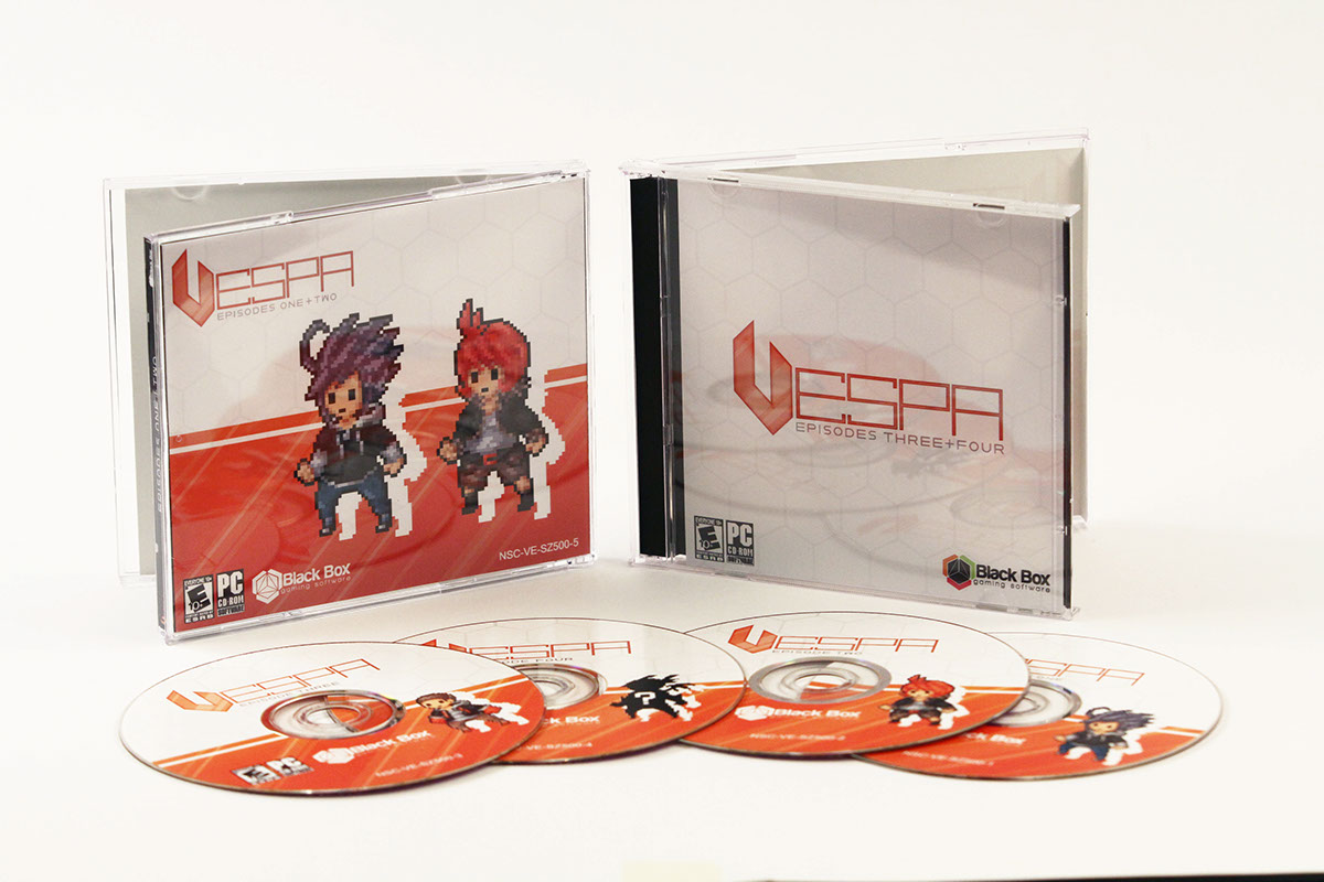 vespa video-game videogame video game Packaging package box cd Jewel Case Hexagons Pixel art sprites spriting pixel 16bit 16 Bit bit 8bit BEAT em up Fighter Sidescrolling sidescroller Classic Retro White wasp PC Black box Game Development