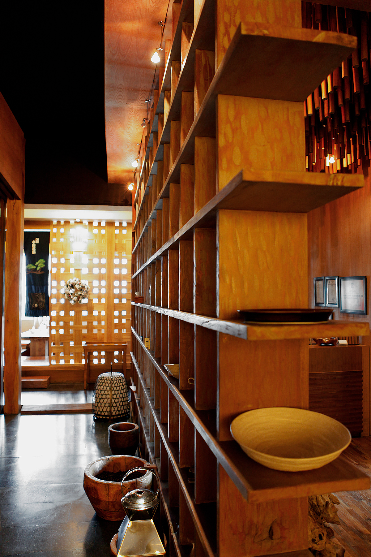 kayu wood restaurant japanese surabaya indonesia contemporary brown Food  photo modern luxurious bar Sushi