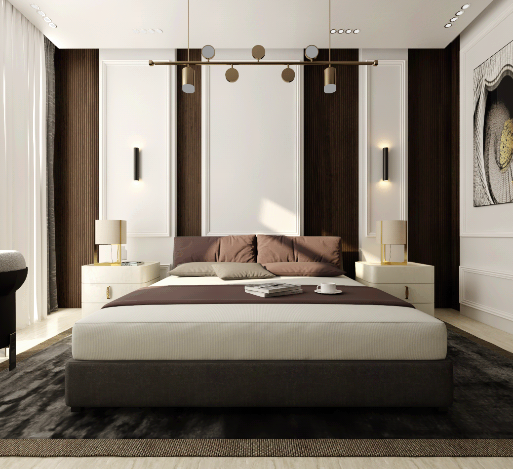 Bahrin bed bedroom Interior ligh neo classic room Sun