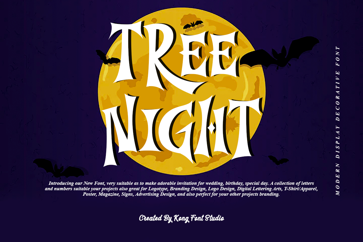 branding  decorative Display font Halloween Logotype modern night party Tree 
