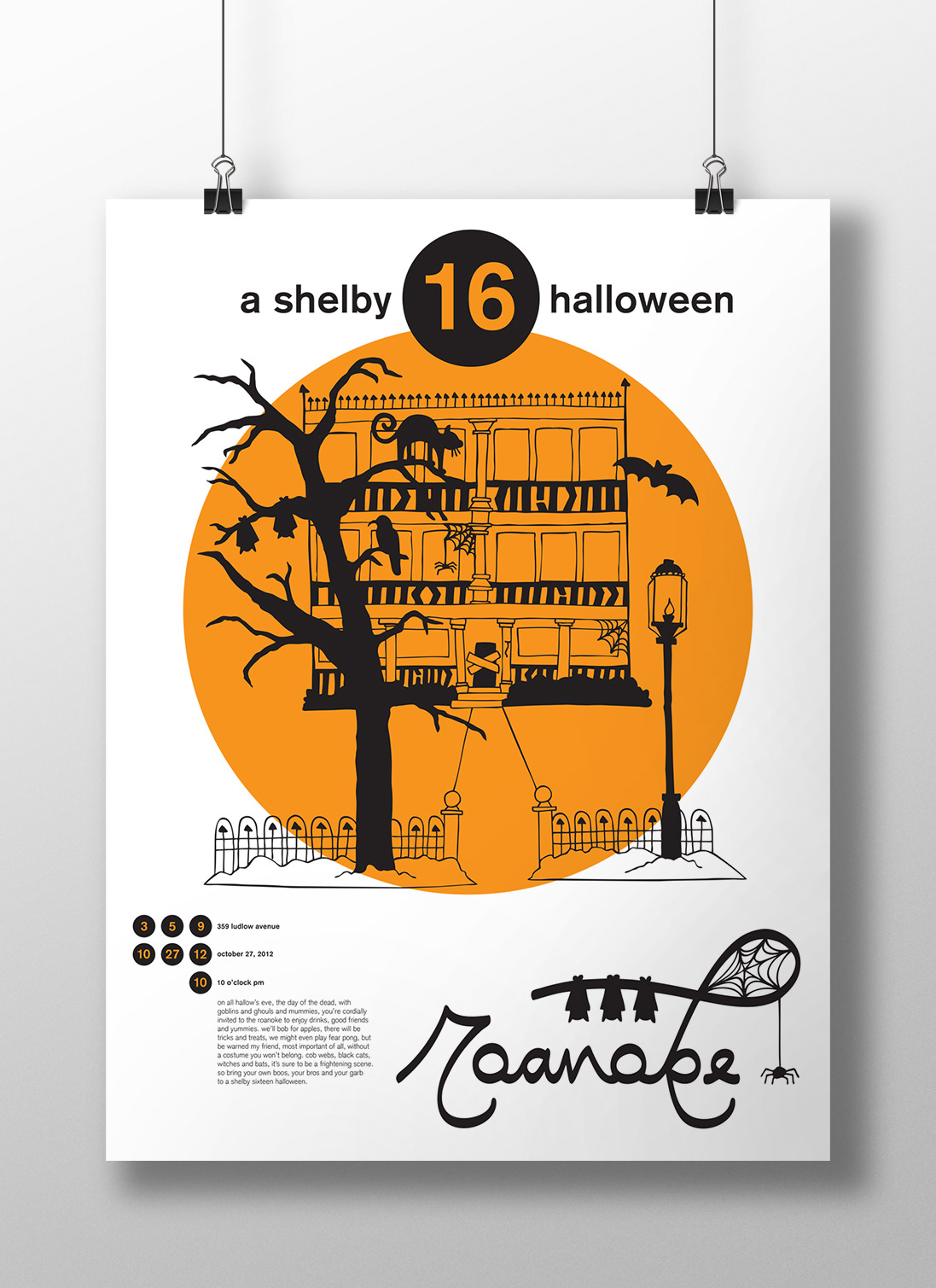 poster Halloween Roanoke print making screen print logo